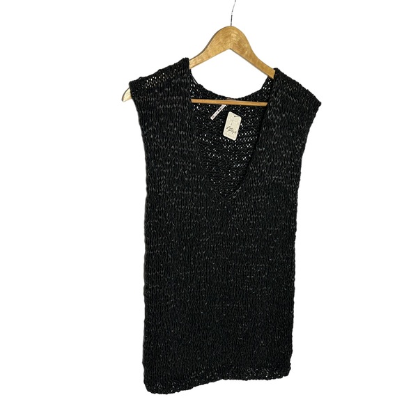NWT Free People Billie Vegan Leather Crochet Tunic/Mini Dress black xs - Picture 12 of 15